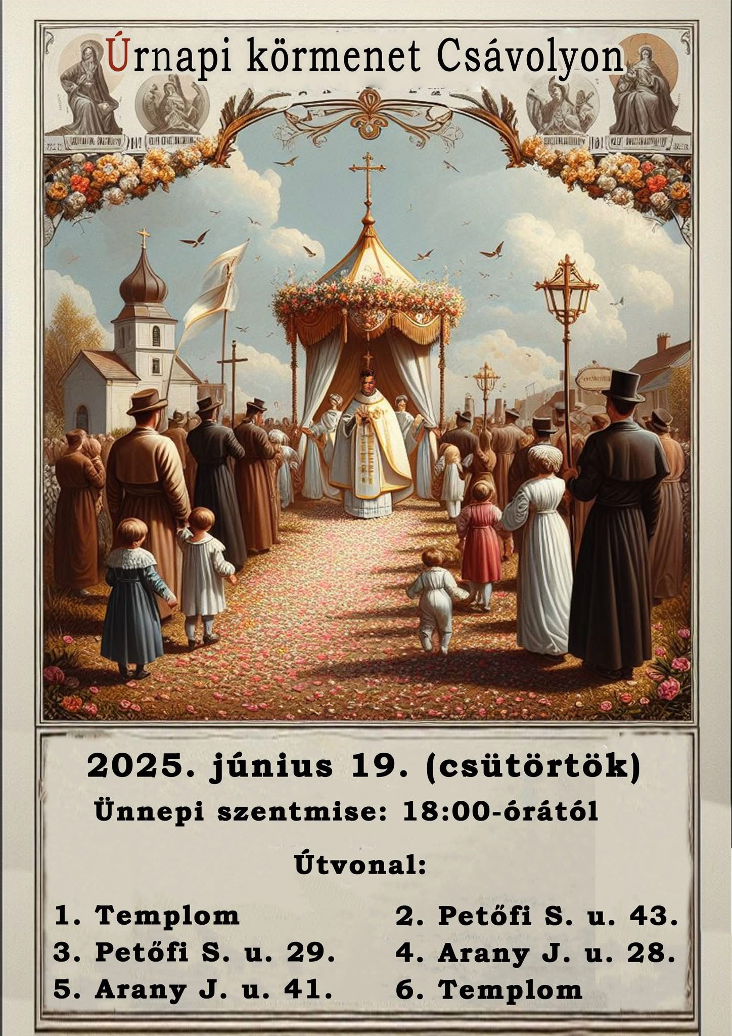Úrnapi körmenet Csávolyon 2025.06.19.