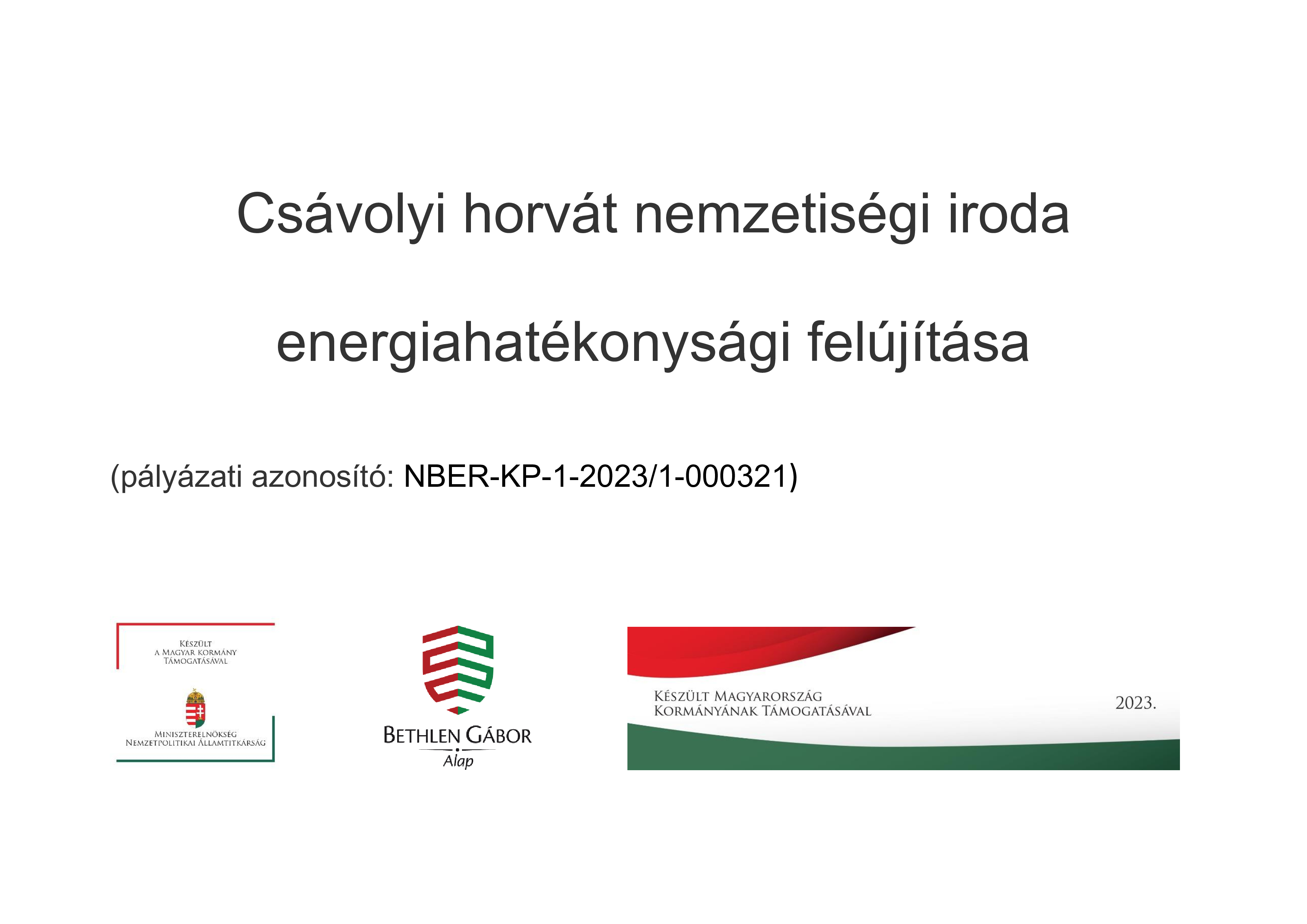 Csávolyi horvát nemzetiségi iroda energiahatékonysági felújítása