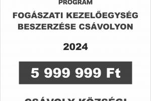 Fogászati kezelőegység beszerzése Csávolyon – 2024 (MFP-ÖTIFB/2024)